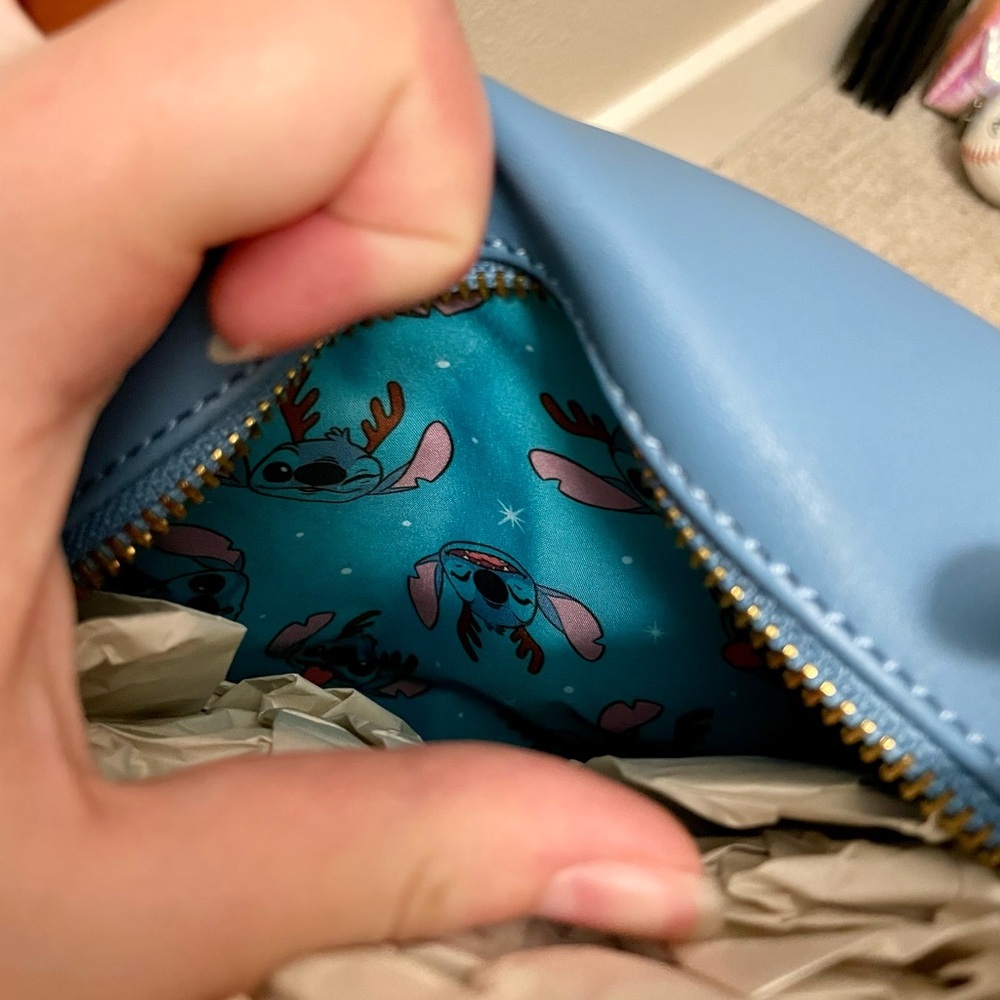 Disney Stitch Christmas reindeer with bells Loungefly mini Backpack - Picture 4 of 4